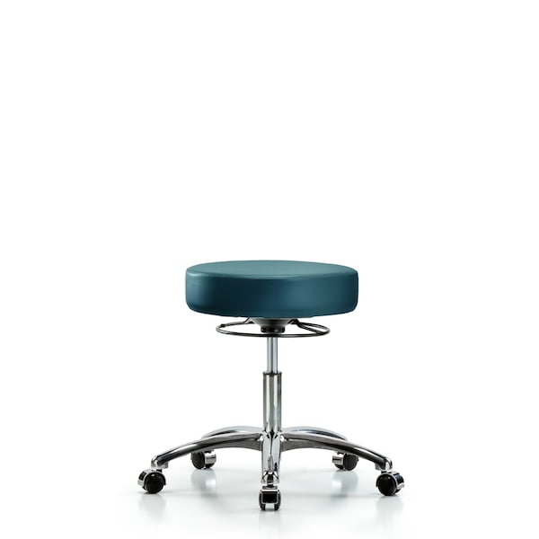 Vinyl Stool, Chrome, Desk, Casters, Royal