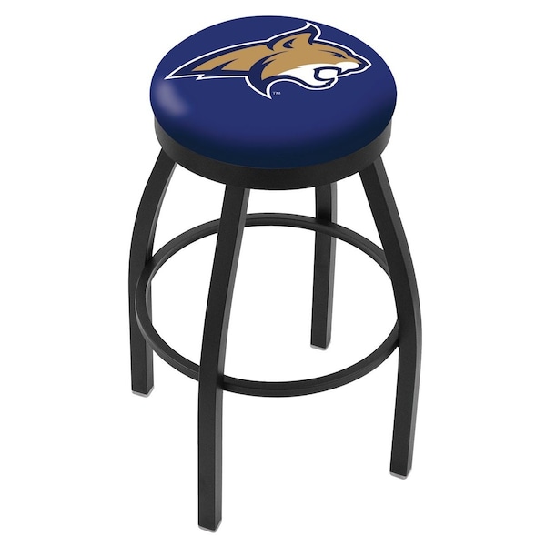 25" Blk Wrinkle Montana State Swivel Bar Stool, Accent Ring