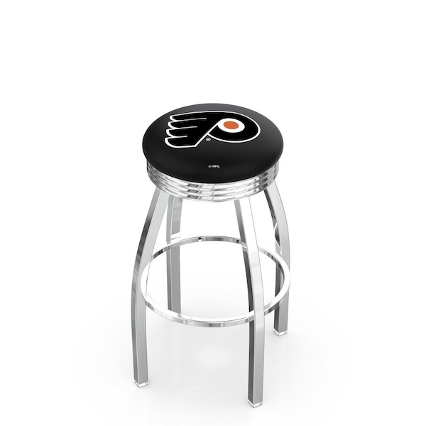 25" Chrome Philadelphia Flyers Swivel Bar Stool, Accent Ring