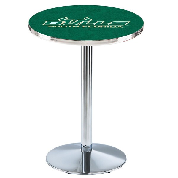 36" Chrome South Florida Pub Table, 36" dia. Top