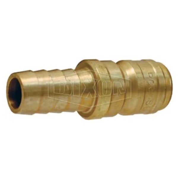 E Series Straight Through Interchange Quick-Connect Plug, 1/2 in Nominal, Hose Barb, Brass, Domestic
