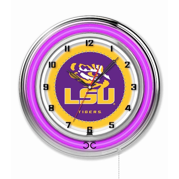 Louisiana State University Double Neon 19" Clock