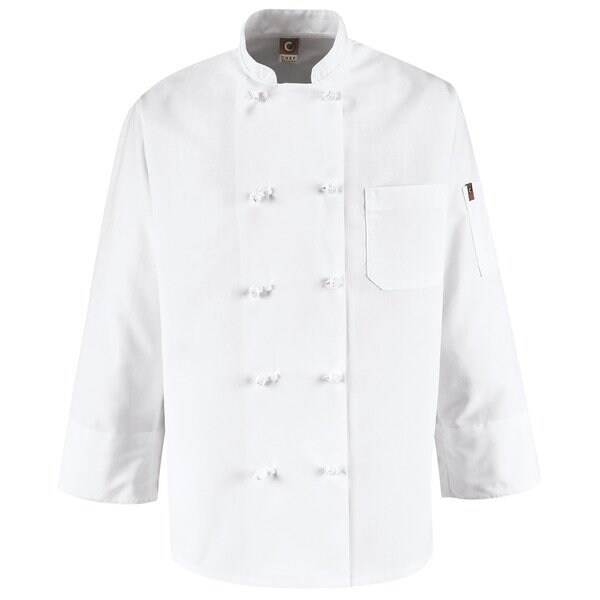 Sp411Wht/Mens White L/S Chef Coat