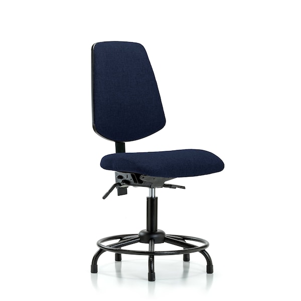 Desk Chair Fab Desk Chair, Med, Bk, RT, Tilt Glds, Navy, No Arms, 19" to 24" Height, Fabric, Dark Blue
