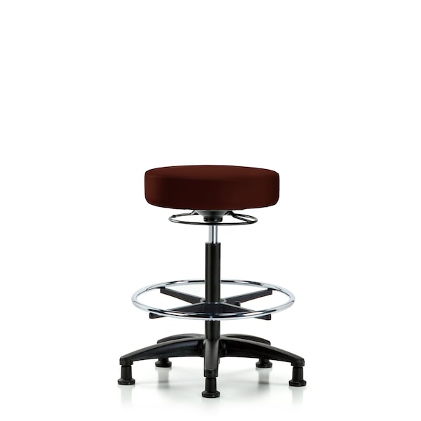 Bench Stool, Hi, Vinyl, CF, Glides, Burg