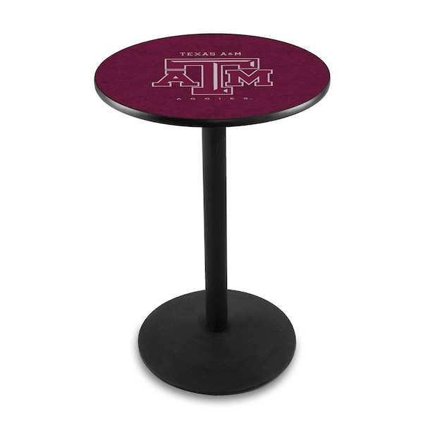42" Blk Wrinkle Texas A&M Pub Table, 36" dia. Top