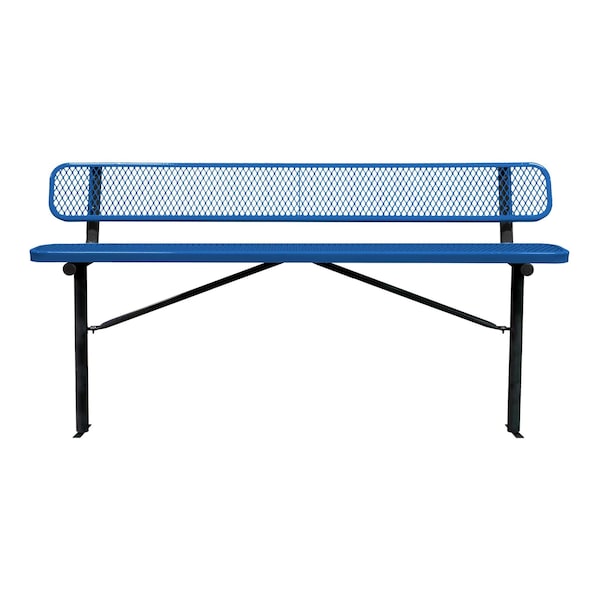 Bench/Back, Ingroud Mount, 8ft., Blue