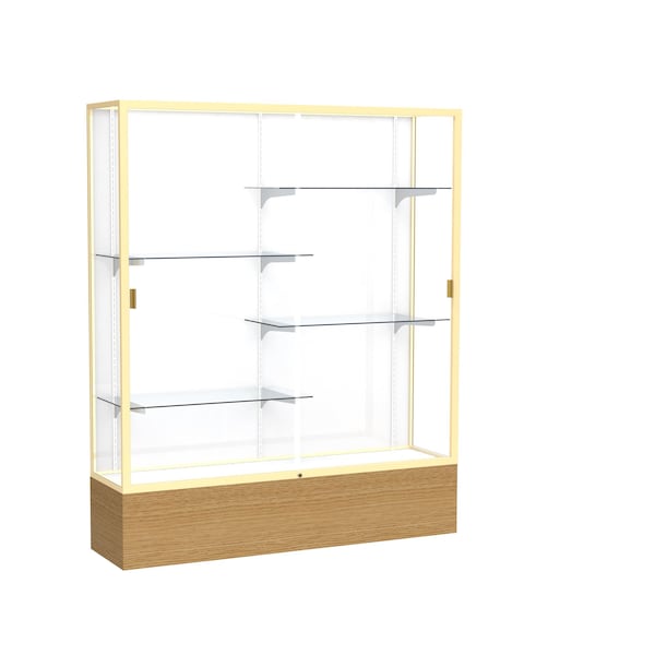 Floor Display Case 60x72x16, White, Champange