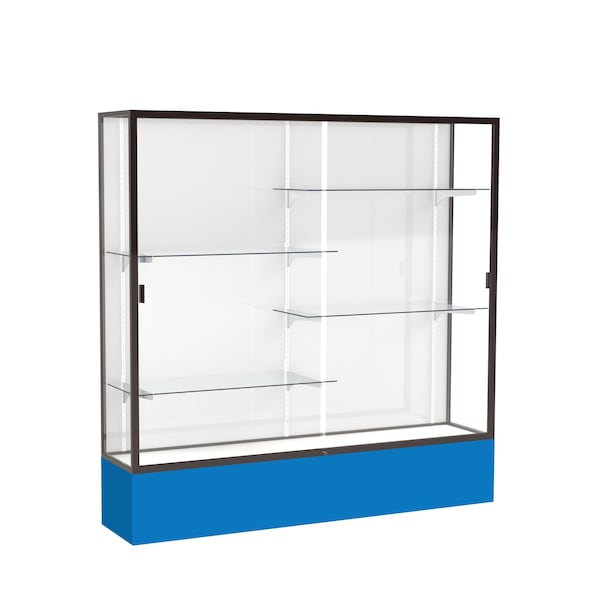 Spirit Floor Display Case 72x72x16, White, Bronze
