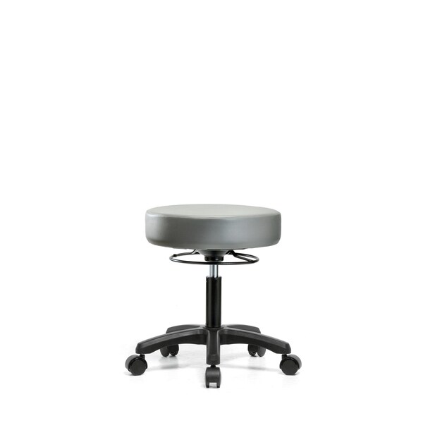 Vinyl Mini-Stool, Desk, Casters, Sterling