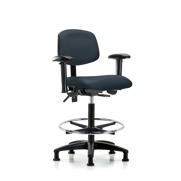 Chair, Fab, Med Bench, Tilt BF Glides, Gry, 6-Way Adjustable, 26" to 35" Height, Imperial Blue