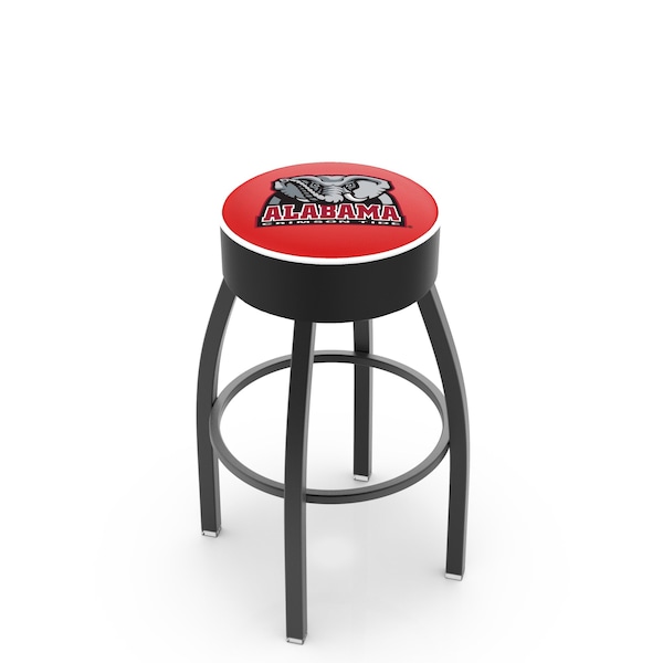 25" 4" Alabama Cushion Seat, Blk Wrinkle Base Swivel Bar Stool
