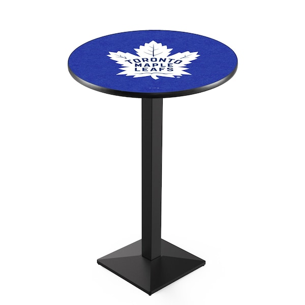 42" Blk Wrinkle Toronto Maple Leafs Pub Table, 36" dia. Top