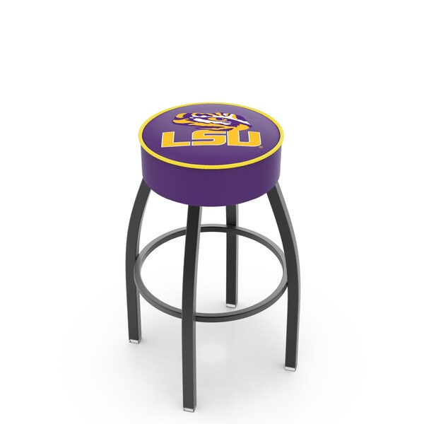 25" 4" Louisiana State Cushion Seat, Blk Wrinkle Base Swivel Bar Stool