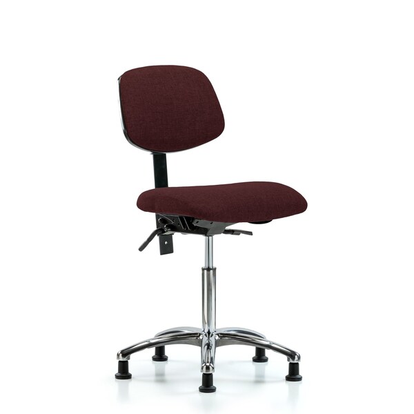 Chair, Fab, Med Bench, Chr Tilt Glides, Bur, No Arms, 22" to 29" Height, Burgundy