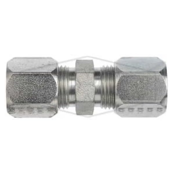 The Right Connection Flareless Bite Tube Union, 5/16 in Nominal, Male Tube End Style, Steel