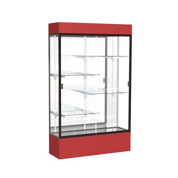 Lighted Floor Display Case 48x80x16, Mirror