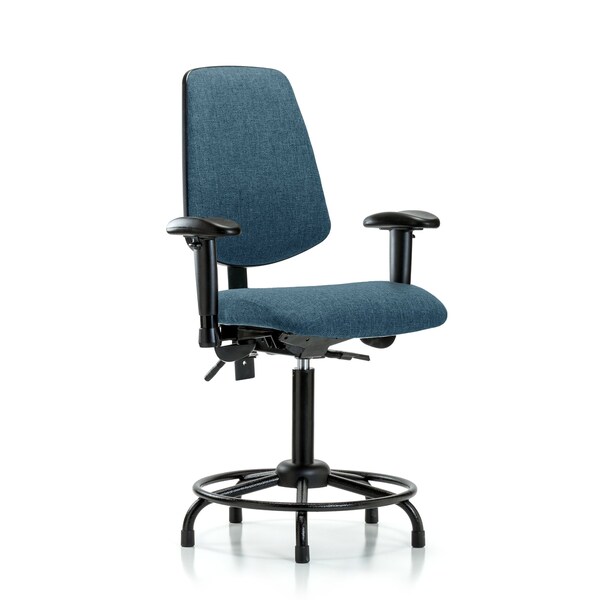 Fab Med Bench Chair, Bk, RT, Glds, Blu, 6-Way Adjustable, 22" to 29" Height, Blue