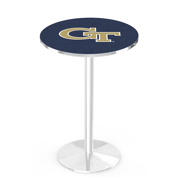 42" Chrome Georgia Tech Pub Table, 36" dia. Top
