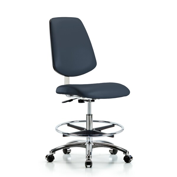 Clean Room Chair 22" to 29" Height, Vinyl, Imperial Blue