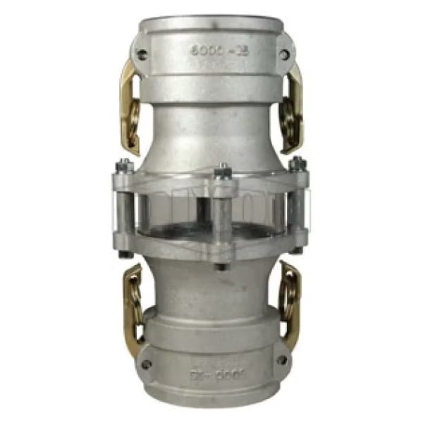 In-Line Cam and Groove Sight Glass, 4 in Nominal, Coupler End Style, Aluminum, Domestic