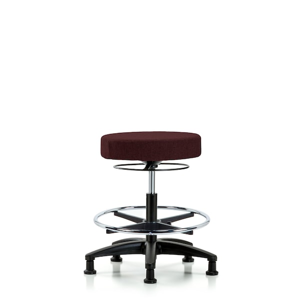 Bench Stool, Med, Fabric, CF, Glides, Bur