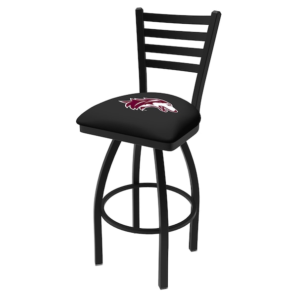 25" Blk Wrinkle Southern Illinois Swivel Bar Stool, Ladder Back