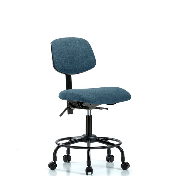Desk Chair Desk Chair, Fabric, RT Casters, Blu, No Arms, 21" to 26" Height, Fabric, Blue