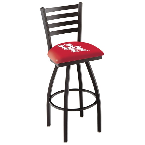 25" Blk Wrinkle Houston Swivel Bar Stool, Ladder Back
