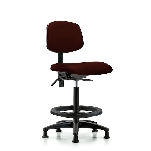 High Bench Chair Desk Chair, Fabric, Tilt AA Casters, Gry, No Arms, 26" to 35" Height, Fabric