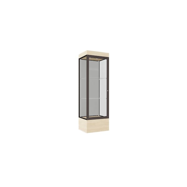 Lighted Floor Display Case 24x76x20, 12" Base, Bronze