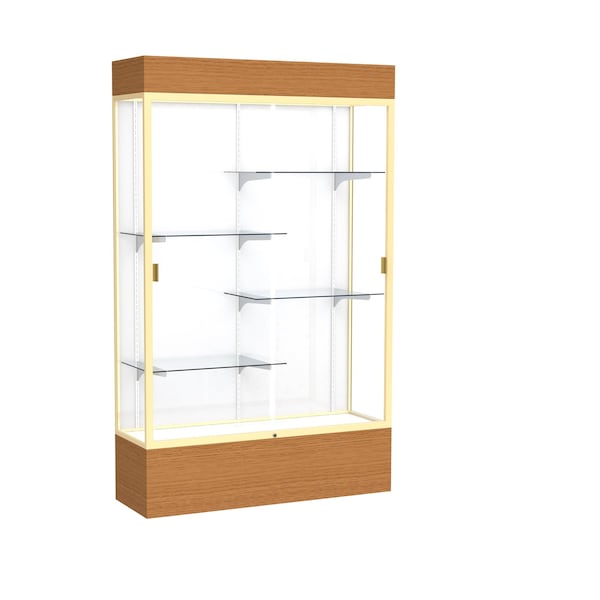 Lighted Floor Display Case 48x80x16, White