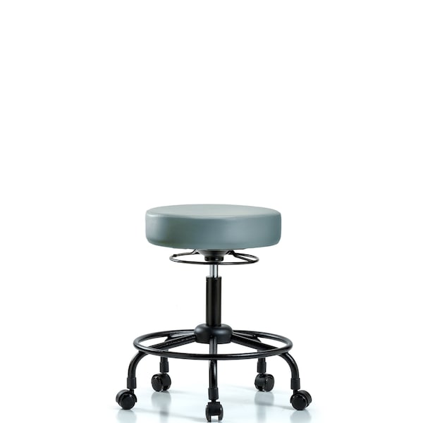 Vinyl Stool, Desk, Round Tube Base, Casters, Storm
