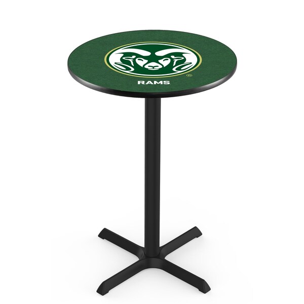 42" Blk Wrinkle Colorado State Pub Table, 36" dia. Top