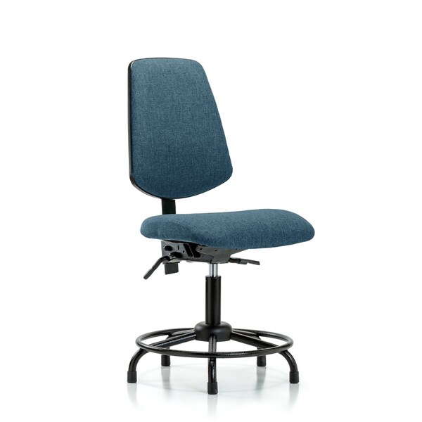 Desk Chair Fab Desk Chair, Med, Bk, RT, Glides, Blu, No Arms, 19" to 24" Height, Fabric, Blue