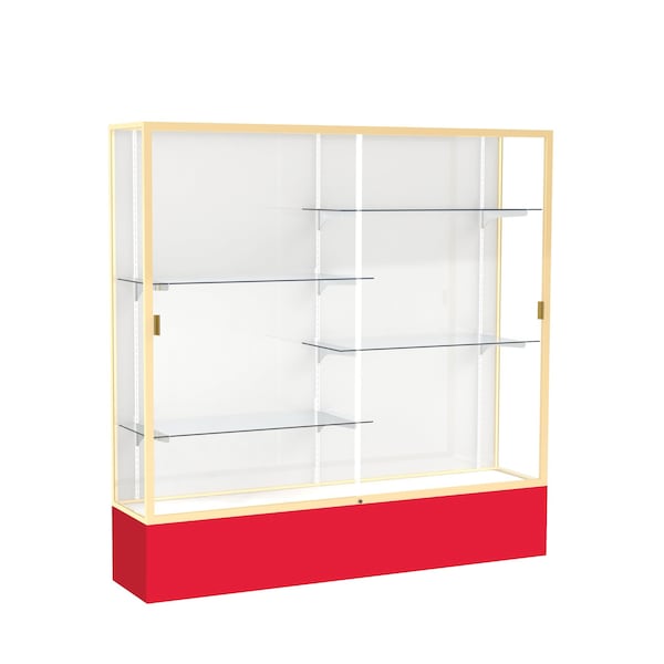 Spirit Floor Display Case 72x72x16, White, Champange