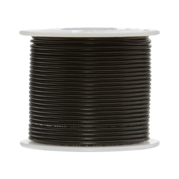 24 AWG Gauge UL1061 Stranded Hook Up Wire, 300V, 0044 Diameter, Black, 100 ft Length