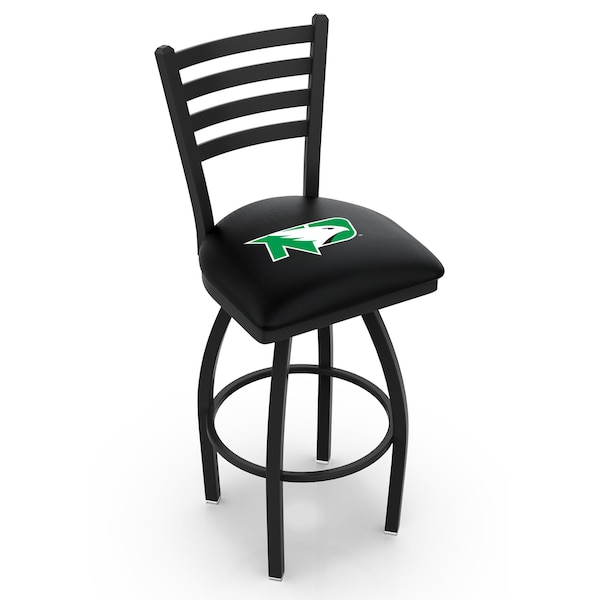25" Blk Wrinkle North Dakota Swivel Bar Stool, Ladder Back
