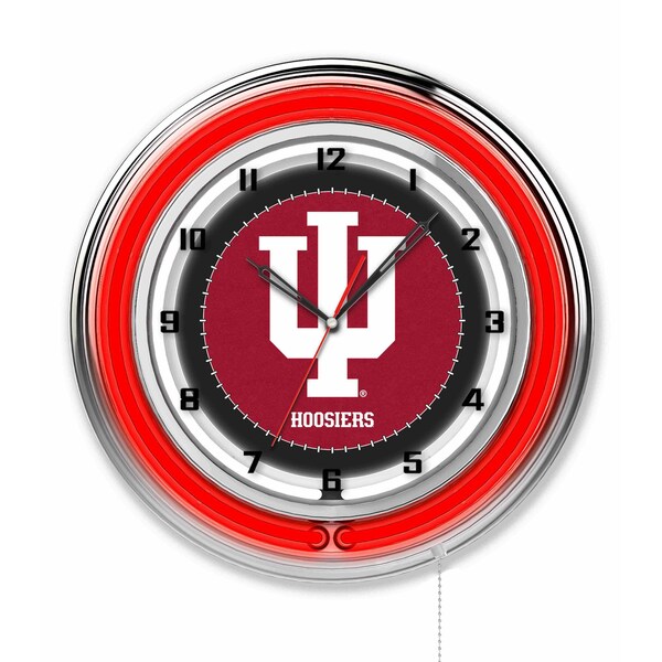 Indiana University Double Neon 19" Clock