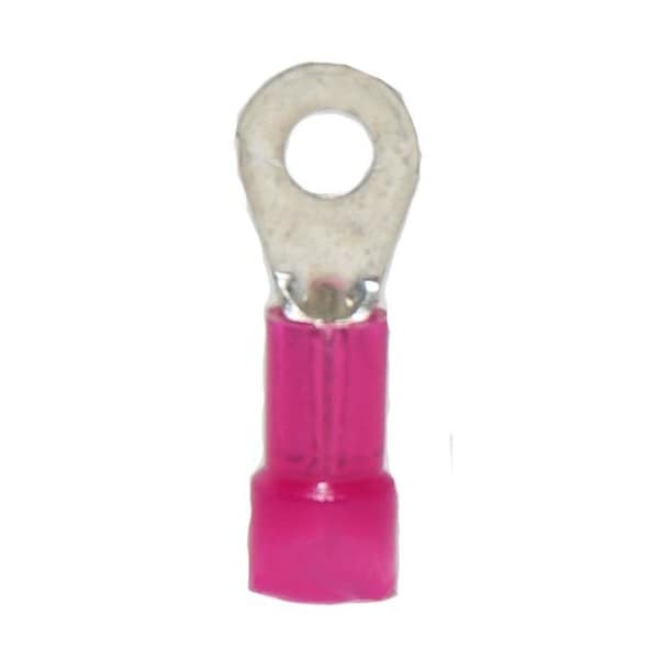 Ring Terminal, #6 Stud Size, 18 AWG, Nylon Insulated, 1000 PK