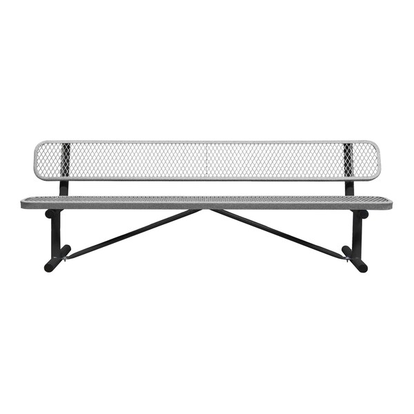 Portable, Bench with Back, 8ft., Granite
