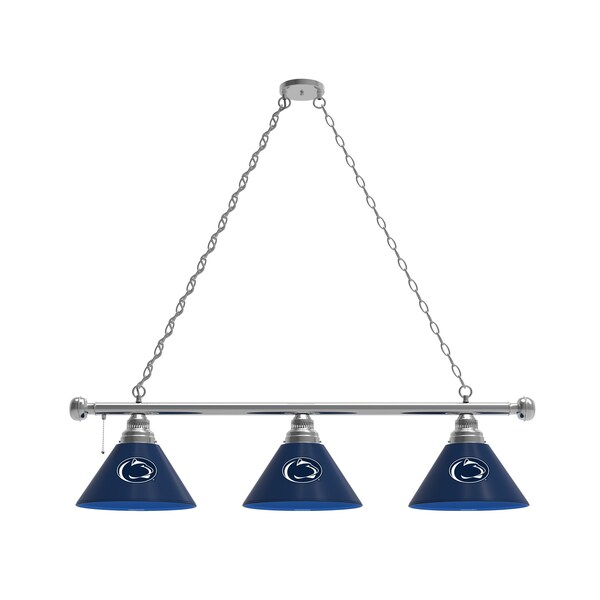 Penn State 3 Shade Billiard Light, Chrome Fixture