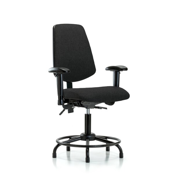 Desk Chair Fab Desk Chair, Med, Bk, RT, Glds, Blk, Adjustable Arms, 19" to 24" Height, Fabric, Black