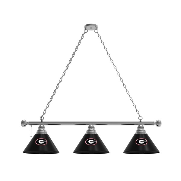 Georgia "G" 3 Shade Billiard Light, Chrome Fixture