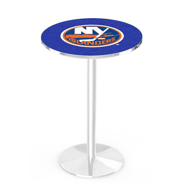 42" Chrome New York Islanders Pub Table, 36" dia. Top