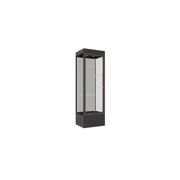 Lighted Floor Display Case 24x76x20, 12" Base, Bronze