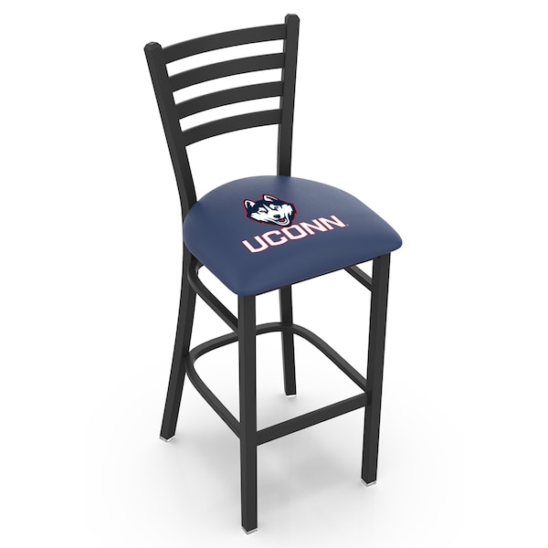 25" Blk Wrinkle Connecticut Stationary Counter Stool, Ladder Back