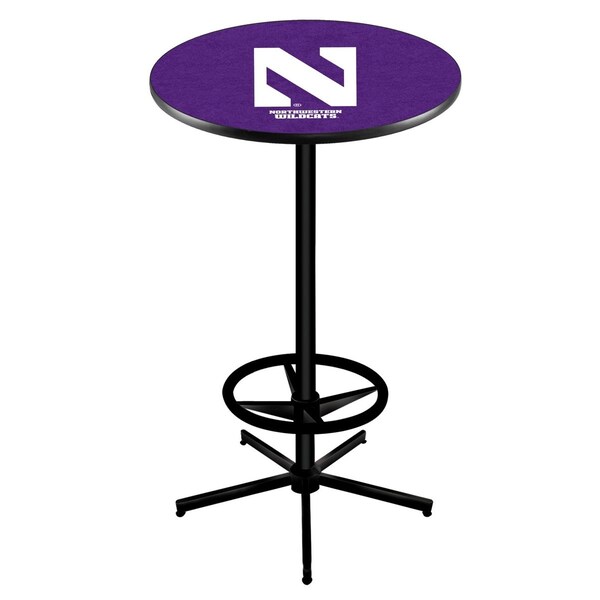 42" Black Northwestern Pub Table