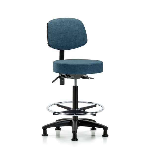 Bench Stool, Hi, Fab, Bk, Tilt, CF, Gld, Blu