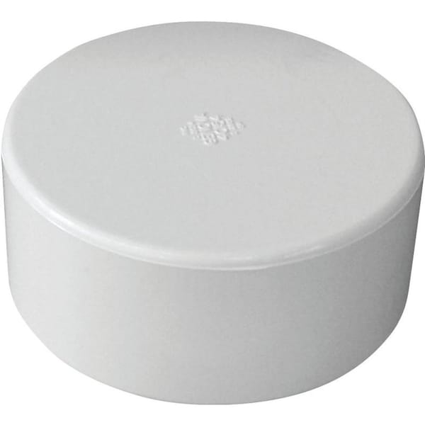 CANPLAS Pipe Cap, 6 in, Hub, PVC, White